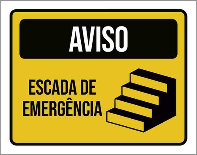 Imagem de Kit 5 Placas Aviso Escada De Emergência 36X46