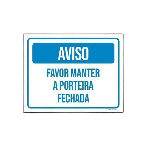 Imagem de Kit 5 Placas Aviso Favor Manter Porteira Fechada