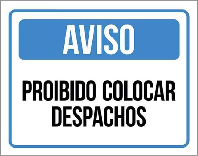 Imagem de Kit 5 Placas Aviso Proibido Colocar Despachos