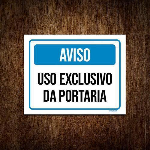 Imagem de Kit 5 Placas Aviso Uso Exclusivo Da Portaria