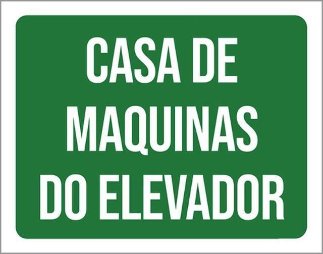 Imagem de Kit 5 Placas Casa Máquinas Elevador Verde 36X46