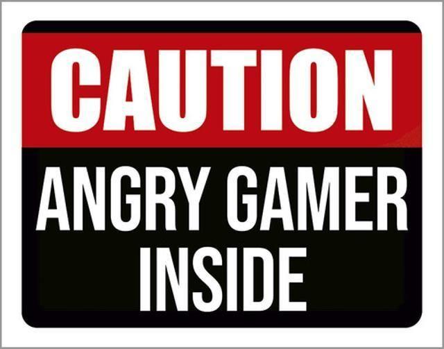 Imagem de Kit 5 Placas Caution Angry Gamer Inside 36X46