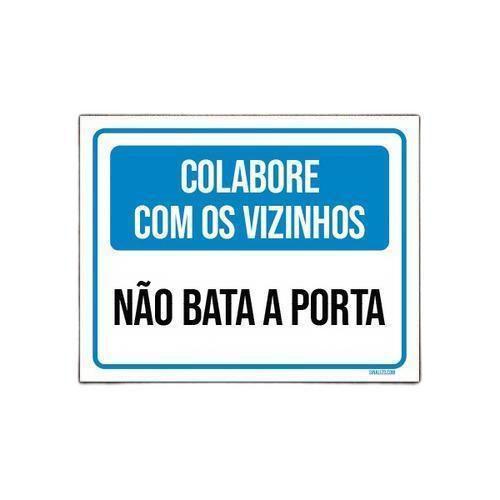 Imagem de Kit 5 Placas Colabore Com Vizinhos Não Bata Porta