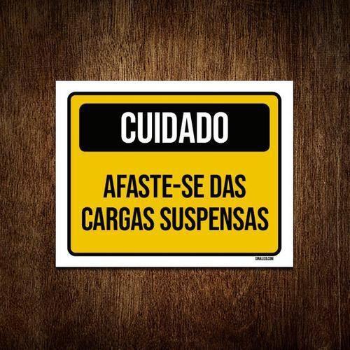 Imagem de Kit 5 Placas Cuidado Afaste-Se Das Cargas Suspensas