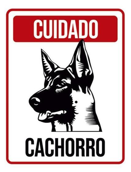 Imagem de Kit 5 Placas Cuidado Cachorro Vertical Pb 36X46