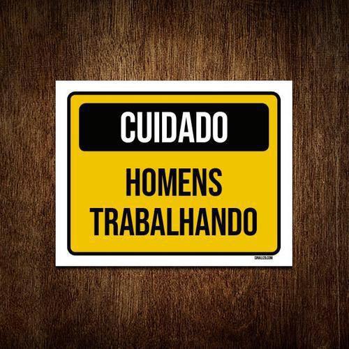 Imagem de Kit 5 Placas Cuidado Homens Trabalhando