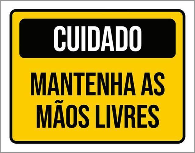 Imagem de Kit 5 Placas Cuidado Mantenha Mãos Livres 36X46