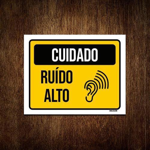 Imagem de Kit 5 Placas Cuidado Ruído Alto