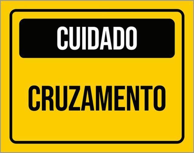 Imagem de Kit 5 Placas De Atenção Cuidado Cruzamento 36X46