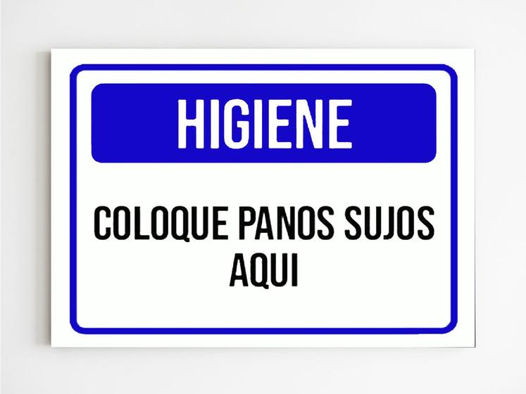 Imagem de kit 5 placas de aviso coloque os panos sujos aqui mdf 20x29