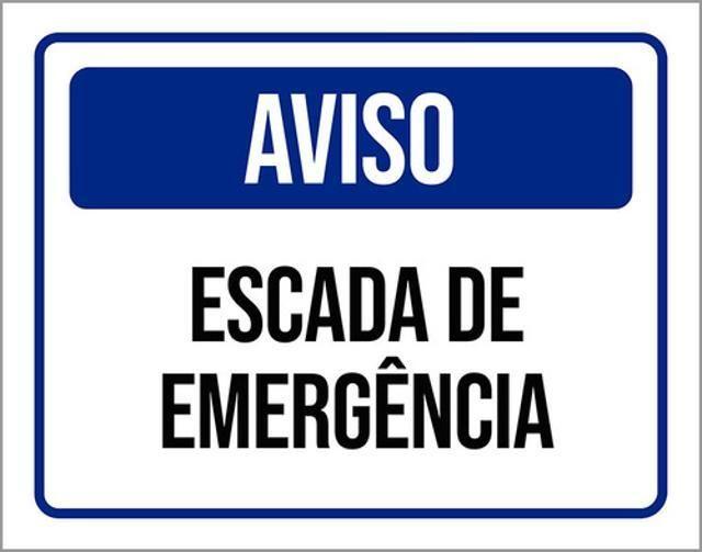 Imagem de Kit 5 Placas De Aviso Escada De Emergência 36X46