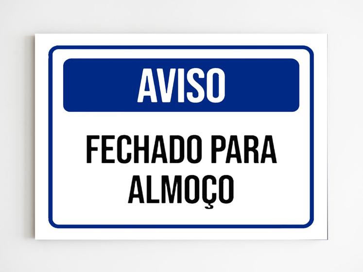 kit 5 Placas de aviso fechado para o almoço mdf 20x29 a4 Menor preço em kit 5 Placas de aviso fechado para o almoço mdf 20x29 a4