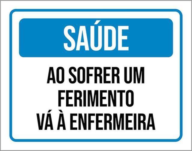 Imagem de Kit 5 Placas De Saúde Sofrer Ferimento Enfermaria 36X46