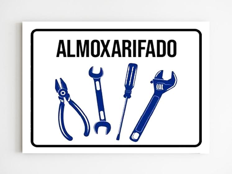 Imagem de Kit 5 Placas de sinalização almoxarifado mdf 20X29 armazem