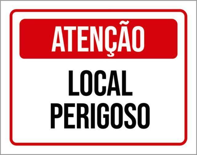 Imagem de Kit 5 Placas De Sinalização - Atenção Local Perigoso