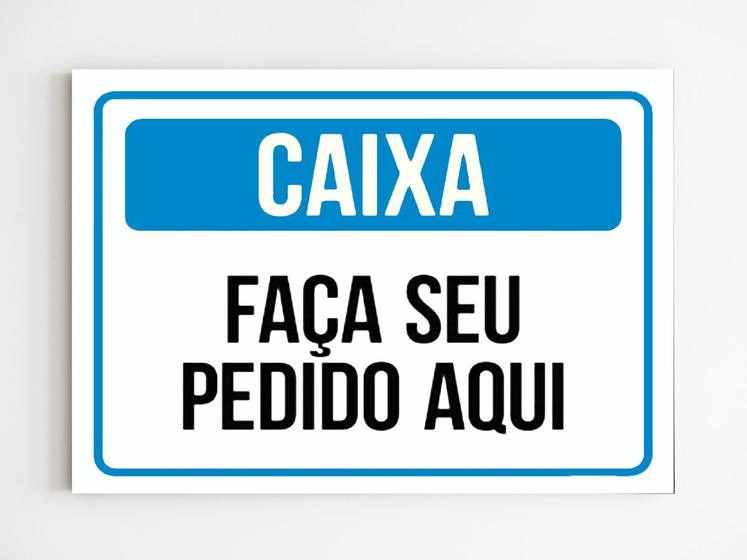 Imagem de kit 5 Placas de sinalização caixa faça seu pedido aqui mdf