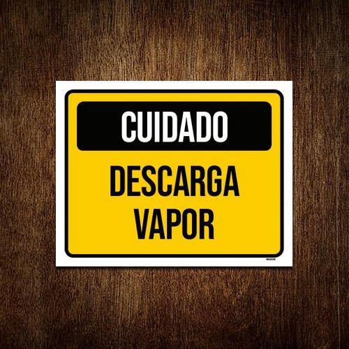 Imagem de Kit 5 Placas De Sinalização Cuidado Descarga Vapor