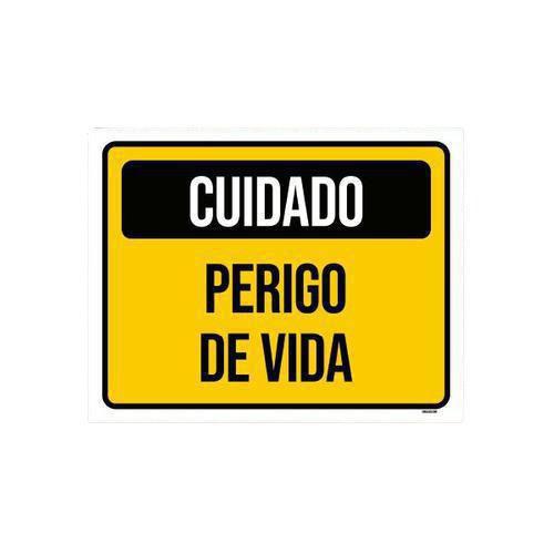 Imagem de Kit 5 Placas De Sinalização - Cuidado Perigo De Vida