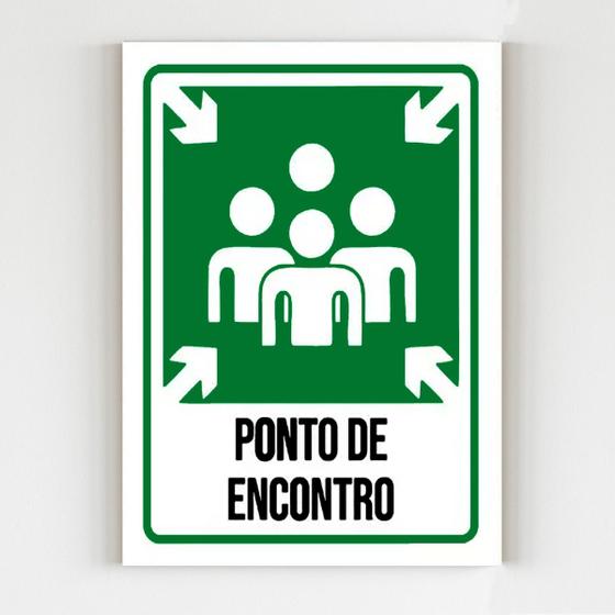 Imagem de Kit 5 Placas de sinalização ponto de encontro mdf a4 20x29