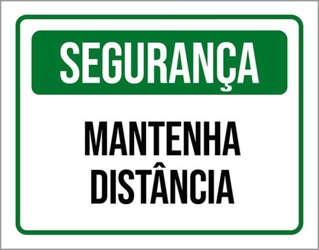 Imagem de Kit 5 Placas De Sinalização - Segurança Mantenha Distância