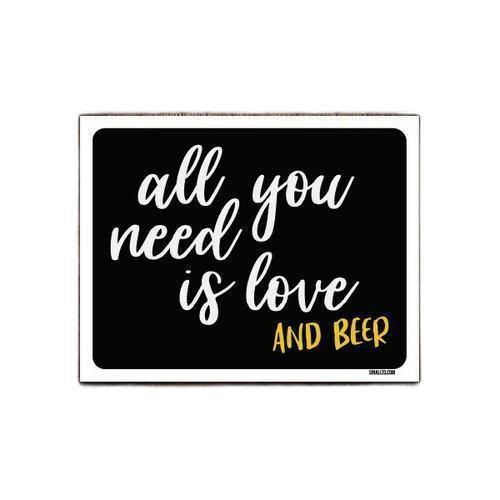 Imagem de Kit 5 Placas Decorativa - All You Need Is Love And Beer