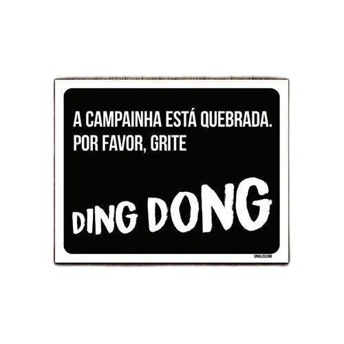 Imagem de Kit 5 Placas Decorativa - Campainha Quebrada Grite Ding Dong