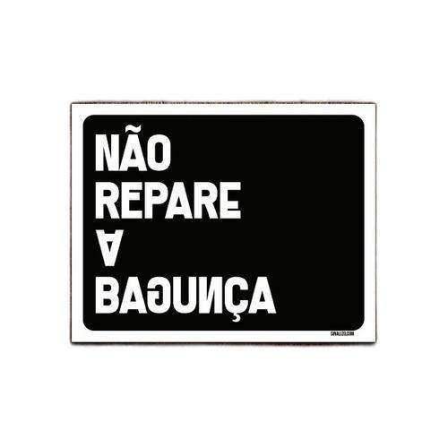 Imagem de Kit 5 Placas Decorativa - Não Repare A Bagunça