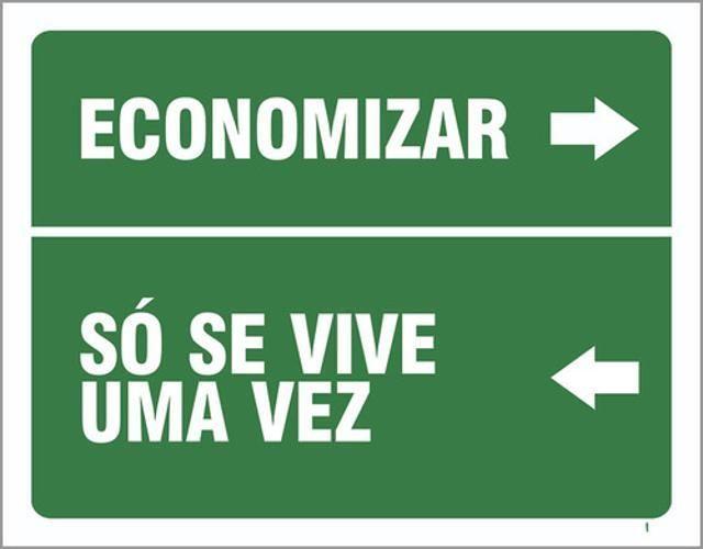 Imagem de Kit 5 Placas Economizar Só Se Vive Uma Vez 36X46