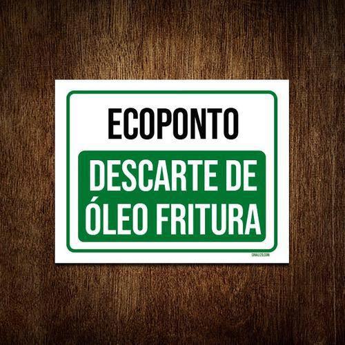 Imagem de Kit 5 Placas Ecoponto Descarte De Óleo Fritura