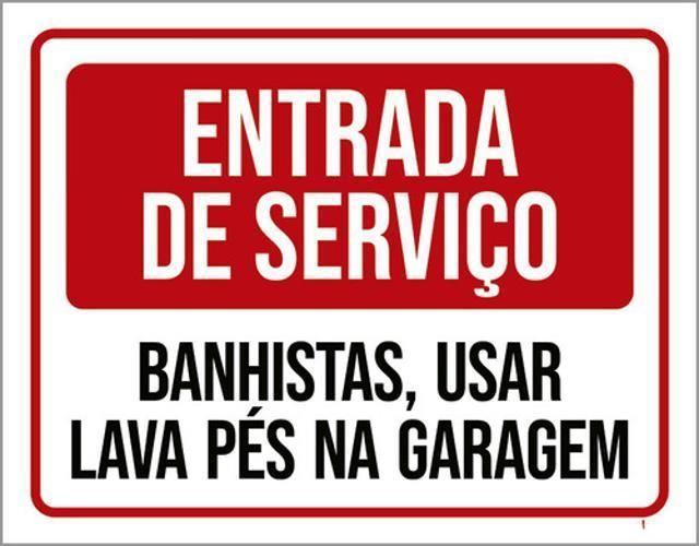 Imagem de Kit 5 Placas Entrada Serviço Banhistas Usar Lava Pés Garagem