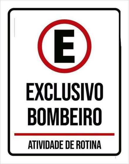 Imagem de Kit 5 Placas Estacionamento Exclusivo Bombeiro 36X46