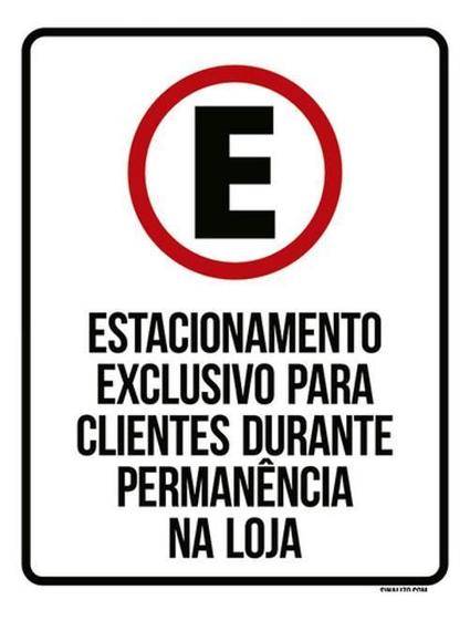 Imagem de Kit 5 Placas Estacionamento Exclusivo Clientes Na Loja 36X46