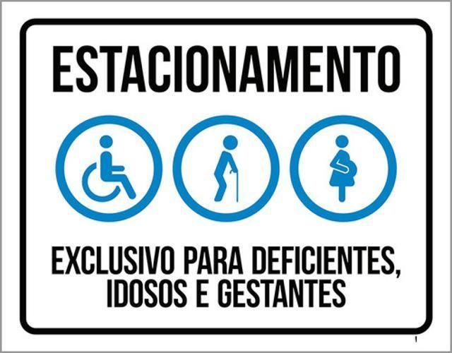 Imagem de Kit 5 Placas Estacionamento Exclusivo Deficientes Idosos