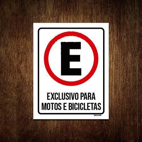 Imagem de Kit 5 Placas Estacionamento Exclusivo Motos Bicicletas