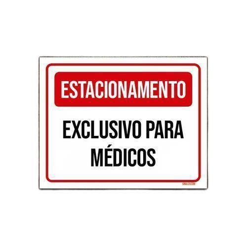 Imagem de Kit 5 Placas Estacionamento Exclusivo Para Médicos