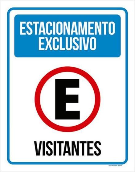 Imagem de Kit 5 Placas Estacionamento Exclusivo Visitantes 36X46