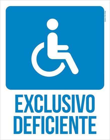 Imagem de Kit 5 Placas Exclusivo Deficiente Acessibilidade 36X46