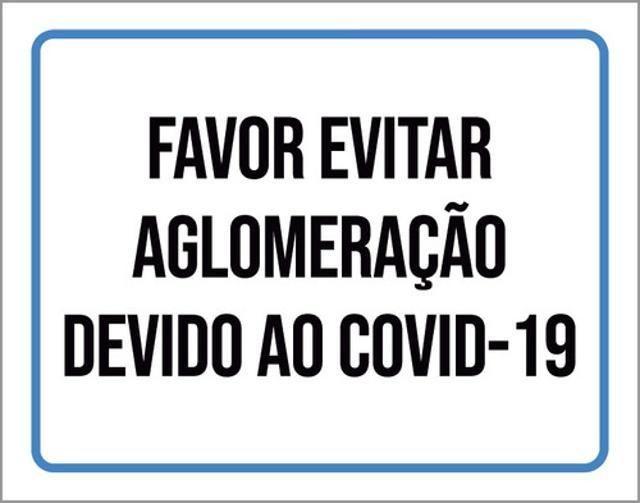 Imagem de Kit 5 Placas Favor Evitar Aglomeração 36X46