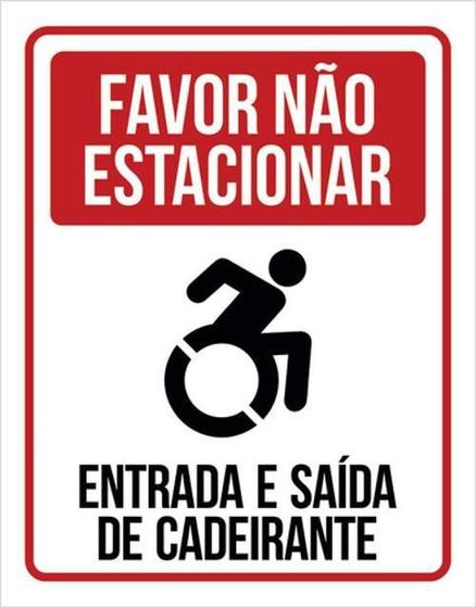 Imagem de Kit 5 Placas Favor Não Estacionar Entrada E Saída Cadeirante