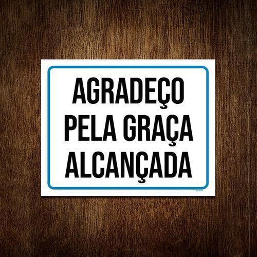 Imagem de Kit 5 Placas Gospel Agradeço Pela Graça Alcançada