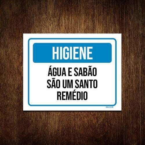 Imagem de Kit 5 Placas Higiene Água E Sabão São Um Santo Remédio