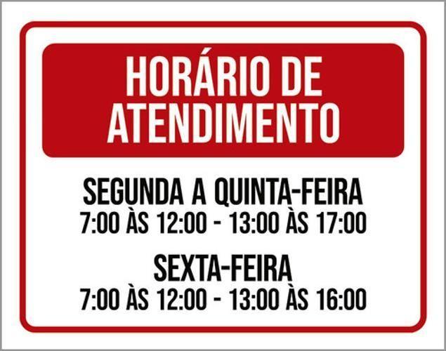 Imagem de Kit 5 Placas Horário Atendimento Segunda Quinta Sexta