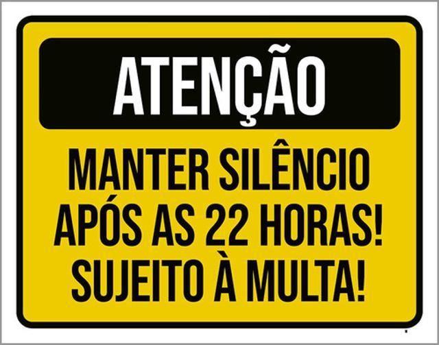 Imagem de Kit 5 Placas Manter Silêncio Após 22 Horas Multa 36X46