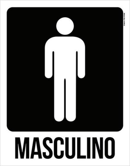 Imagem de Kit 5 Placas Masculino Banheiro 36X46