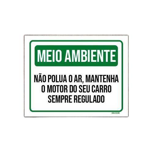 Imagem de Kit 5 Placas Meio Ambiente Não Polua Ar