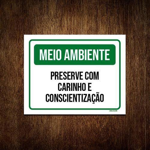 Imagem de Kit 5 Placas Meio Ambiente Preserve Carinho Conscientização