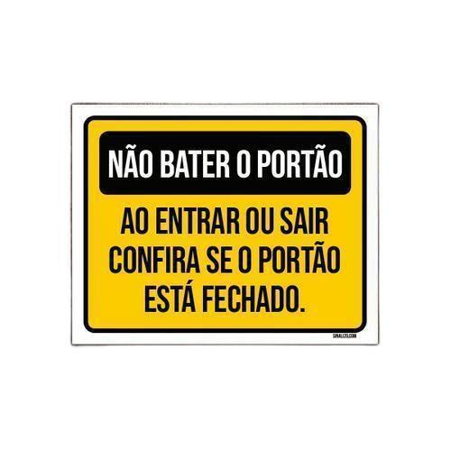 Imagem de Kit 5 Placas Não Bater Portão Entrar Sair Portão Fechado