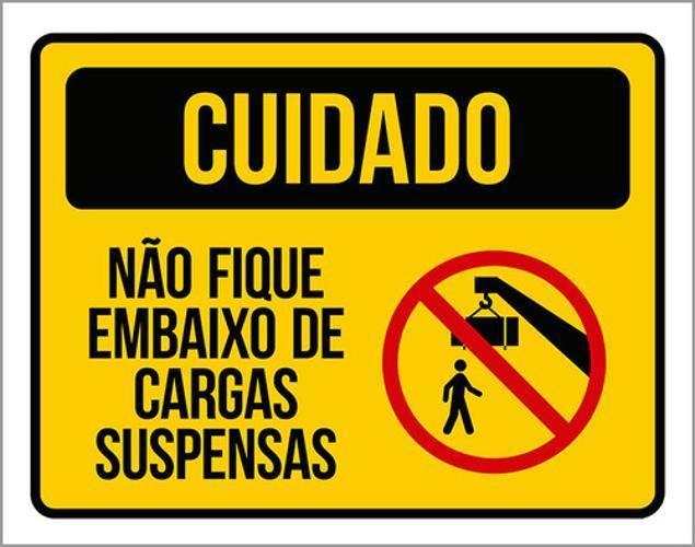 Imagem de Kit 5 Placas Não Fique Embaixo Cargas Suspensas 36X46