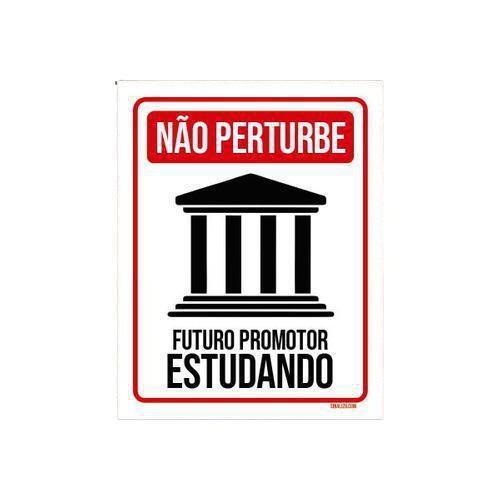 Imagem de Kit 5 Placas Não Perturbe - Futuro Promotor Estudando