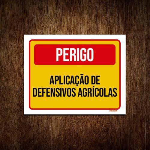 Imagem de Kit 5 Placas Perigo Aplicação De Defensivos Agrícolas